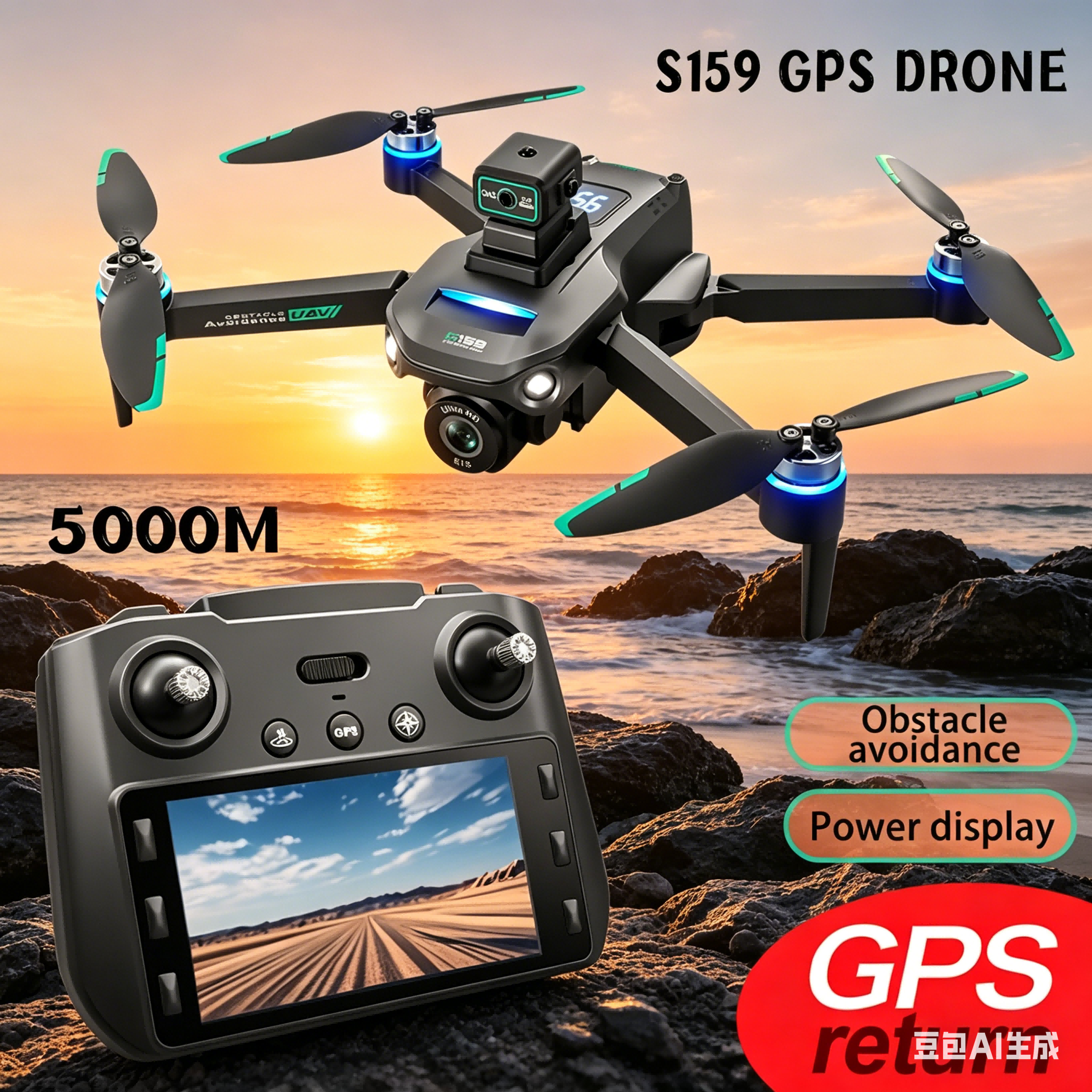Drone Camera Night Vision - S159 GPS Drone 4K Profesional Dual