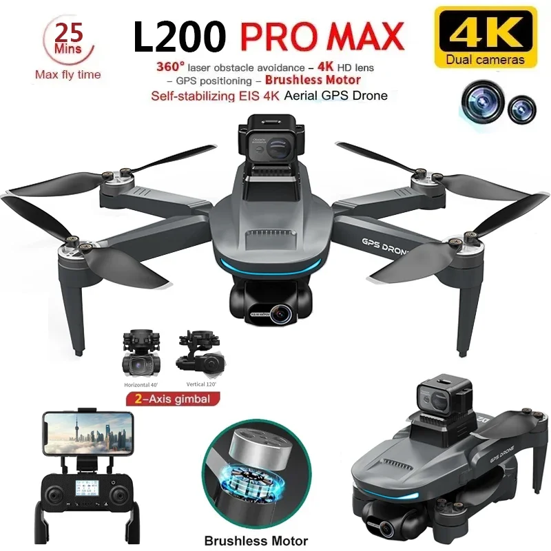 L200 PRO MAX Drone 4K 2-Axis P - Drone Camera Night Vision บทวิจารณ์และราคา