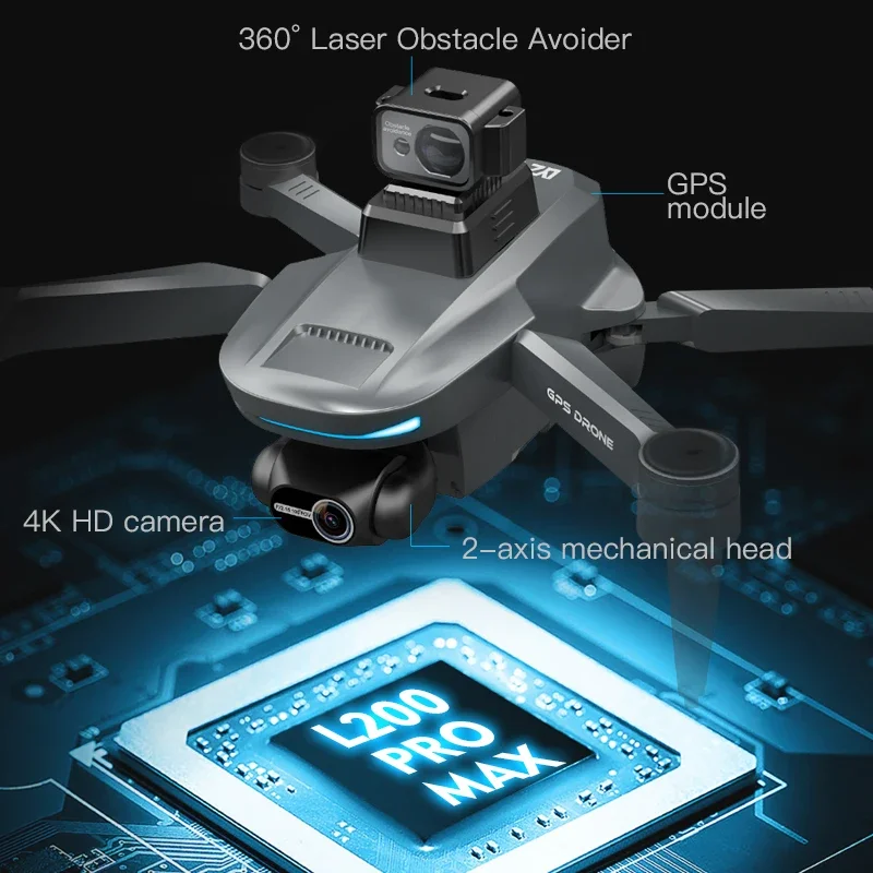 L200 PRO MAX Drone 4K 2-Axis P - Drone Camera Night Vision บทวิจารณ์และราคา