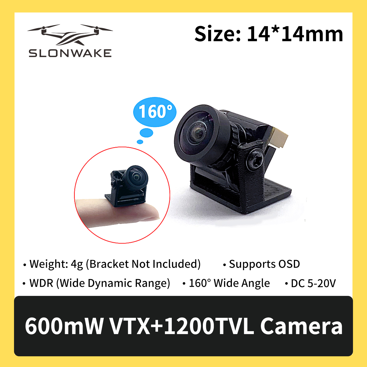 SLONWAKE 5.8G 600mW 7-24V FPV  - Drone Camera Wide Angle บทวิจารณ์และราคา