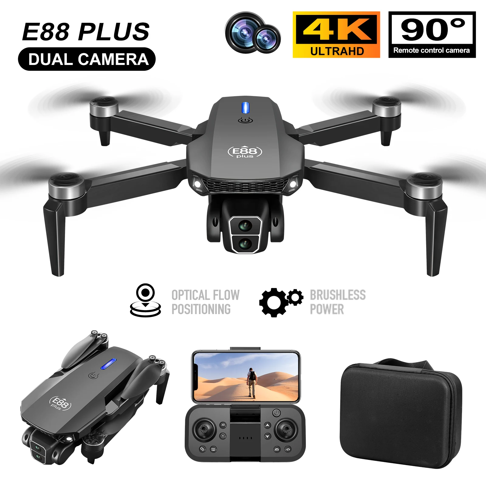 New E88 Plus Quadcopter Drone: - Drone Camera Hd บทวิจารณ์และราคา