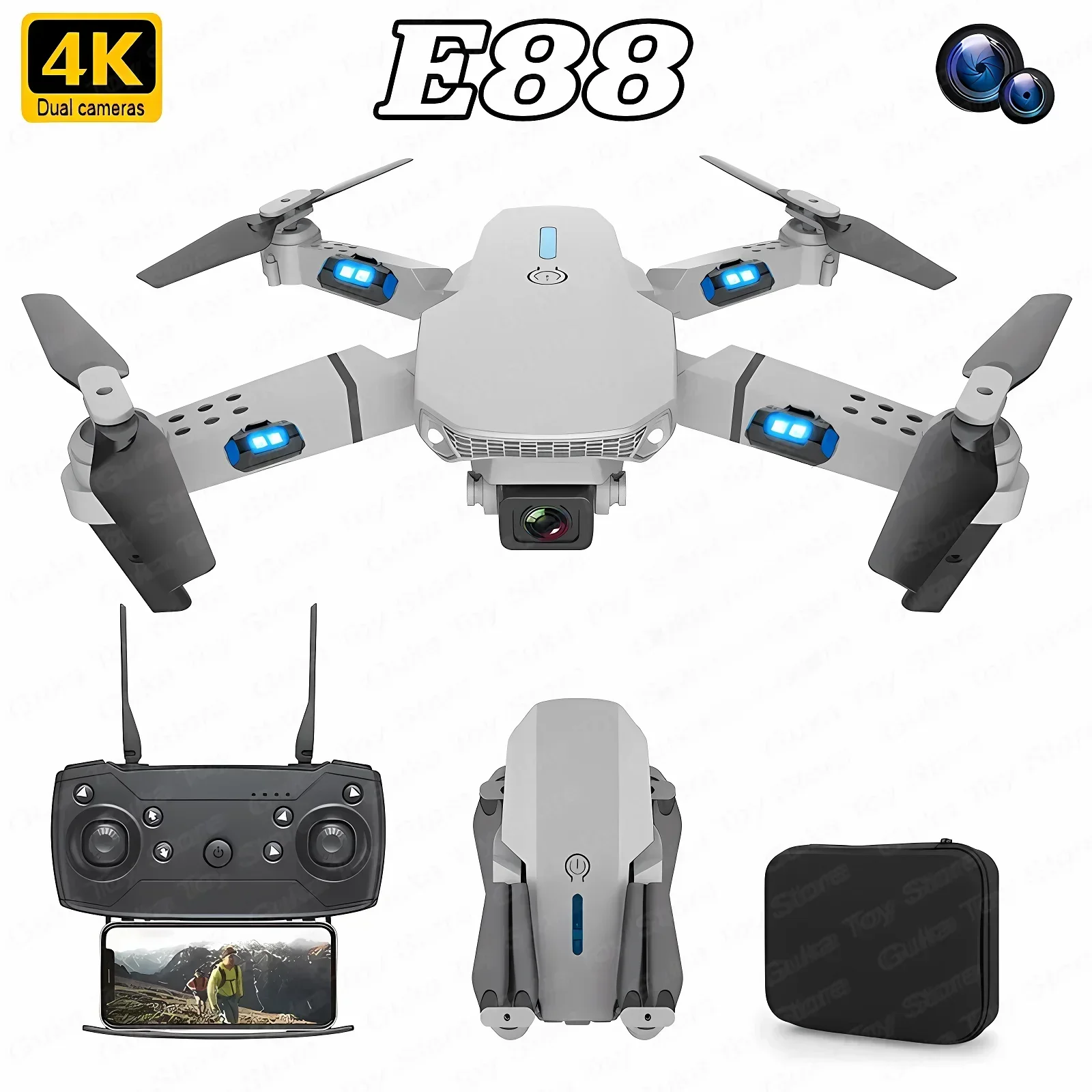 E88 Pro WIFI FPV Drone Wide An - Drone Camera Night Vision บทวิจารณ์และราคา