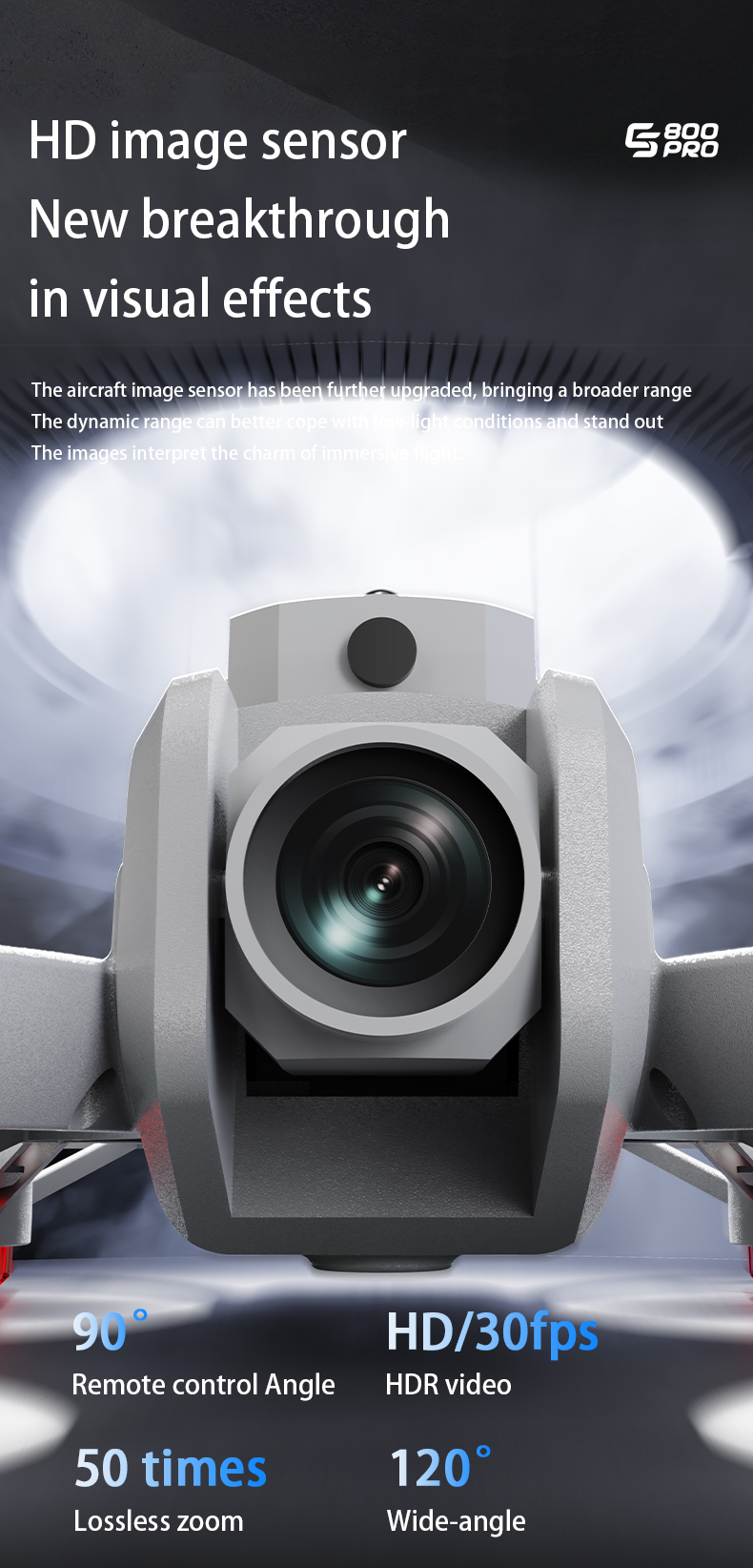ES800PRO Drones 12.5CM Screen  - Drone Camera Vlog บทวิจารณ์และราคา