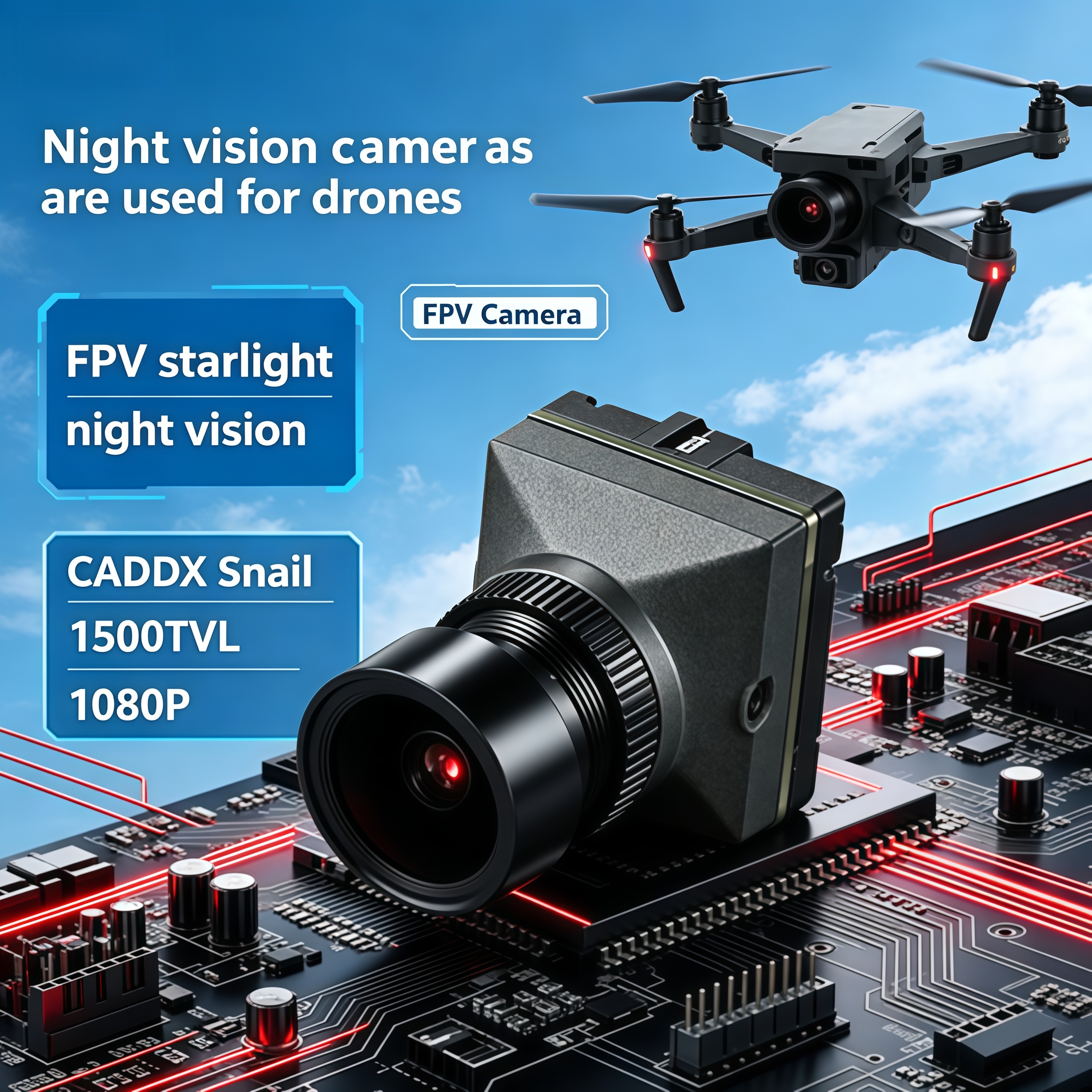 1500TVL HD CADDX Snail FPV Cam - Drone Camera Night Vision บทวิจารณ์และราคา