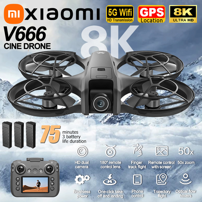 Xiaomi V666 Drone 8K Aerial HD - Drone Camera With Gimbal บทวิจารณ์และราคา